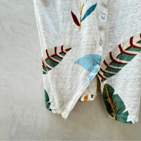 Cynthia Rowley || 100% Linen Women’s Sleeveless Shirt Floral Small - Picture 7 of 7